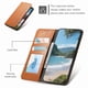 thumbnail image 3 of Funda tipo cartera para iPhone 15 Plus de piel con cierre magnético, ranuras para tarjetas y correa para la muñeca Marrón, 3 of 6