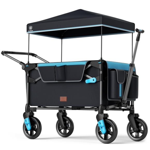 Carrito tipo vagón EVER ADVANCED para 2 niños, plegable, azul