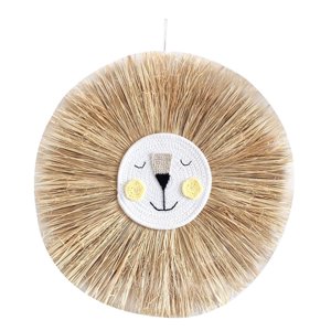 Bothyi - Paja Tejida A Mano Dibujos Animados León Tigre Borla Colgantes De Pared Durable Nordic C