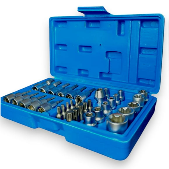 Juego De Dados Torx 34 Pcs Estrella Hembra Macho