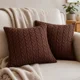 thumbnail image 1 of 2x Funda Cojin Decorativo Boho 45x45 Twin Cable Acrilico Marrón oscuro, 1 of 8