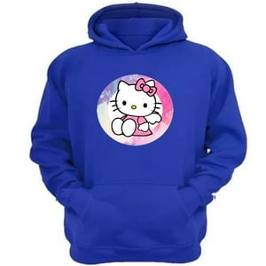 Genérico - Polerón Canguro Gatita Kitty Azul Talla Xs Unisex