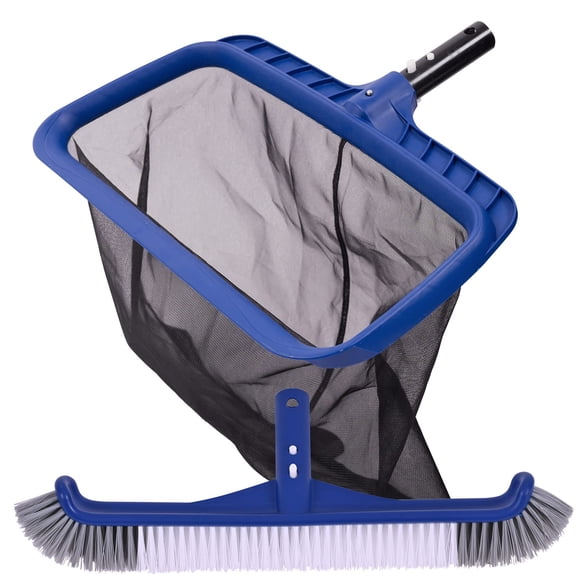 Kit De Limpieza Para Piscina Con Red Recogehojas Y Cepillo De 45 Cm