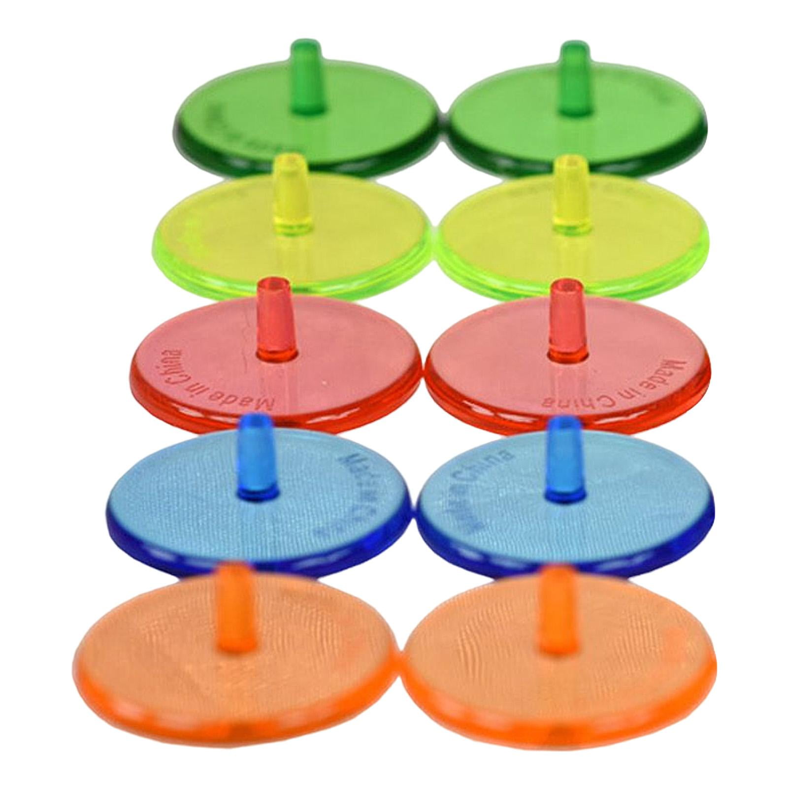 Magideal - 10 Piezas De Accesorios Para De Pelotas Para Golf, Base De Posición De Plástico Brillante De 24mm, Color Aleatorio, Plano Y