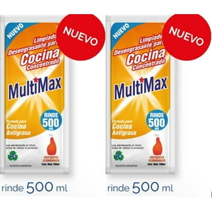 Multimax - Antigrasa Ultra Concentrado Para Diluir Rinde 500Ml +500Ml Pack 2 Unidaes