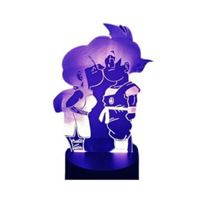 Lelumania - Lampara Ilusion 3D Goku Y Milk De 7 Colores, Base Touch