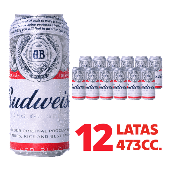 Cerveza Budweiser Lata 473 cc x 12