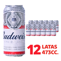 Cerveza Budweiser Lata 473 Cc X 12