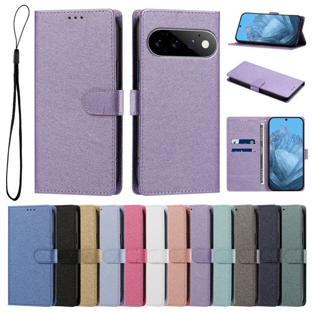 Cartera para Google Pixel 11 Pro con Bolsillo de Tarjetas, Lila