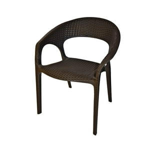 Genérico - Silla Ratan Curve Con Brazos Café