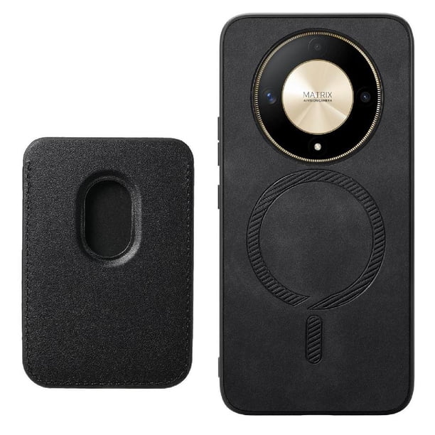 Funda de Cuero Magnética con Tarjetero para Honor X9B Cubierta Delgada Negro