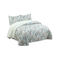 Feiya - Cubrecama Quilt Con Sherpa 2 Plaza 230 Cm X 250 Cm