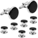 thumbnail image 1 of Juego de gemelos y tachuelas para hombres, 2 gemelos redondos con 6 tachuelas para camisa para hombres, esmoquin, camisas, negocios, bodas, fiestas, graduación, 1 of 7