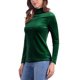 thumbnail image 4 of INSPIRE CHIC Top de Cuello Simulado de Terciopelo Elástico para Mujer, Manga Larga, Blusa Suave para Otoño Invierno XL Verde Oscuro, 4 of 6