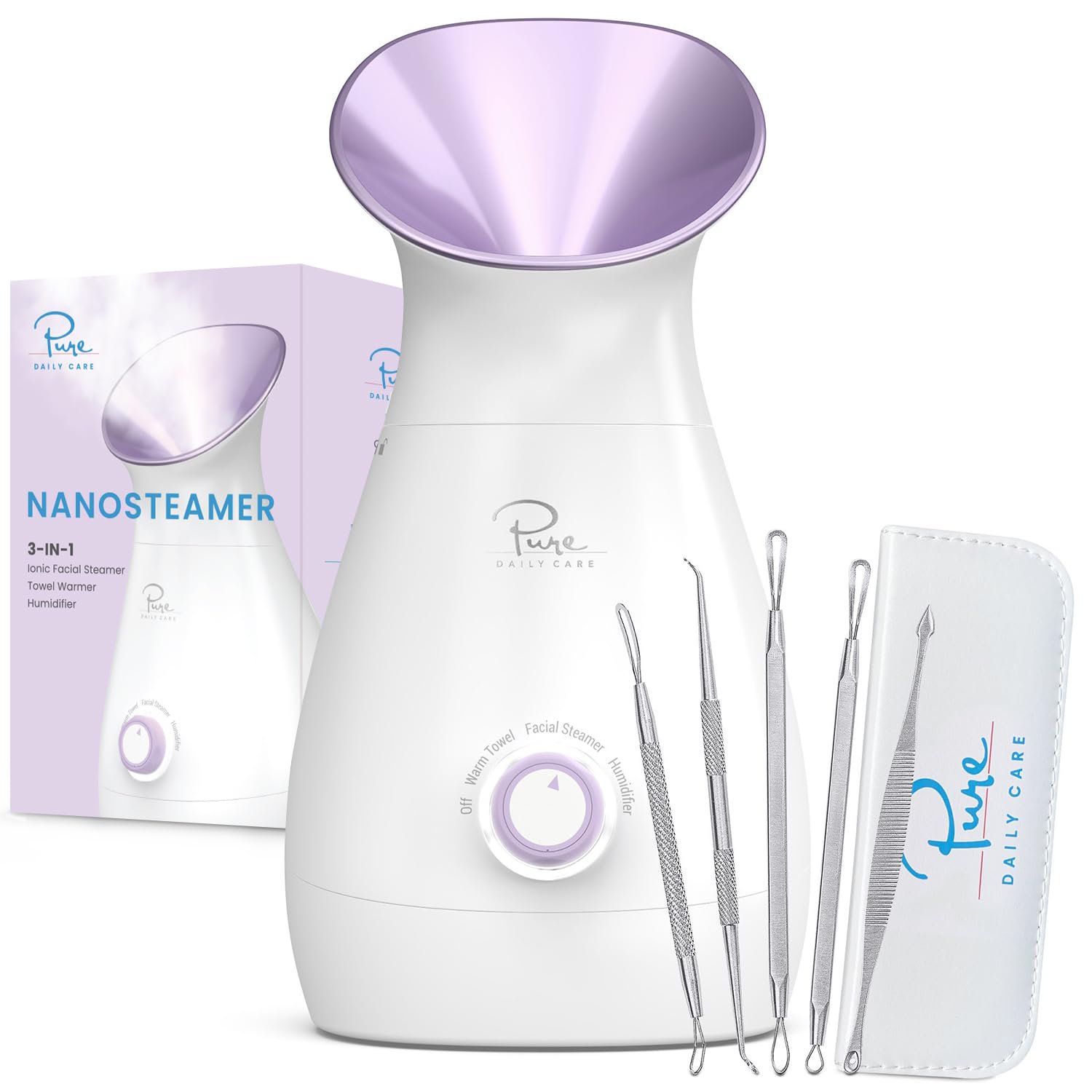 Vaporizador Facial Pure Daily Care Nanosteamer Grande 3 En 1