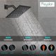 thumbnail image 3 of Heyalan Juego de cabezal de ducha cuadrado de 8" negro mate de acero inoxidable, 3 of 9