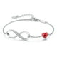 thumbnail image 1 of Pulsera Plata Fina 925 Infinito Corazon Cristal Austriaco plateado Talla única, 1 of 5