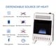 thumbnail image 3 of Calentador espacial de gas propano sin ventilación Blue Flame de 10000 BTU, 3 of 9
