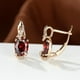 thumbnail image 3 of 18K Gold Plated Blue Sapphire Stud Earrings - Trendy Women's Anniversary Jewelry with Oval Cut White Blue Red Pink Stones, 3 of 4