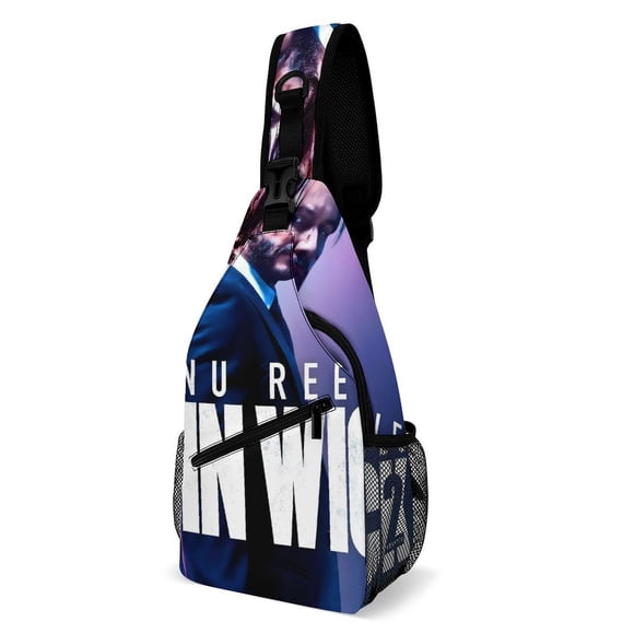 John Wick Riñonera Bandolera con Estampado Integral para Hombres y Mujeres, Bolso Cruzado Gráfico de Tendencia, Mochila de Hombro Streetwear para Ciclismo y Deportes, Riñonera Versátil Casual