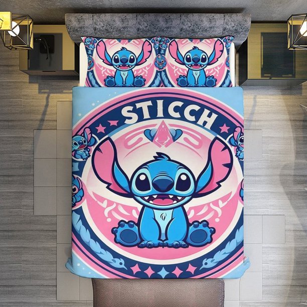 Logo Stitch 3 Pieces Duvet Cover Set Full Size Super Soft Fade Resistant Microfiber