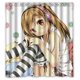 thumbnail image 1 of Cortina de ducha de baño con diseño de anime de chica encantadora con ganchos, tamaño 66 x 72 pulgadas, 1 of 3