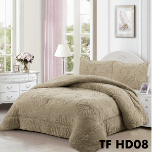 Tecnocasa - Cobertor De Invierno Sherpa Con Chiporro 2 Plazas Café Claro