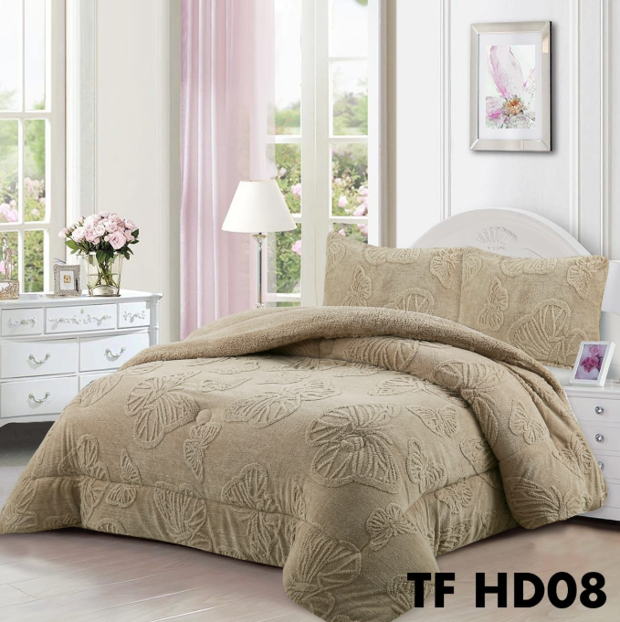 Tecnocasa - Cobertor De Invierno Sherpa Con Chiporro 2 Plazas Café Claro