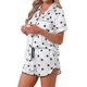 thumbnail image 4 of INSPIRE CHIC Conjunto de Pijama de Satén para Mujer Regreso a Clases Suave Manga Corta con Botones Ropa de Dormir con Bolsillo en el Pecho y Pantalones Cortos para Primavera Verano S Blanco-Puntos, 4 of 6