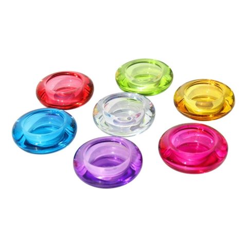 Genérico - Set 6 Portavelas Cristal Colores Vibrante Compacto Hogar Lau