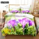 thumbnail image 1 of Purple Tulip Bedding Set Duvet Cover Kids Bedroom Bed Set Comforter Cover Set Size Duvet Cover Bed Sheets, 1 of 5