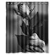 thumbnail image 1 of Cortina de ducha de mano gótica oscura con diseño de cruz y ganchos, tamaño 60 x 72 pulgadas, 1 of 3