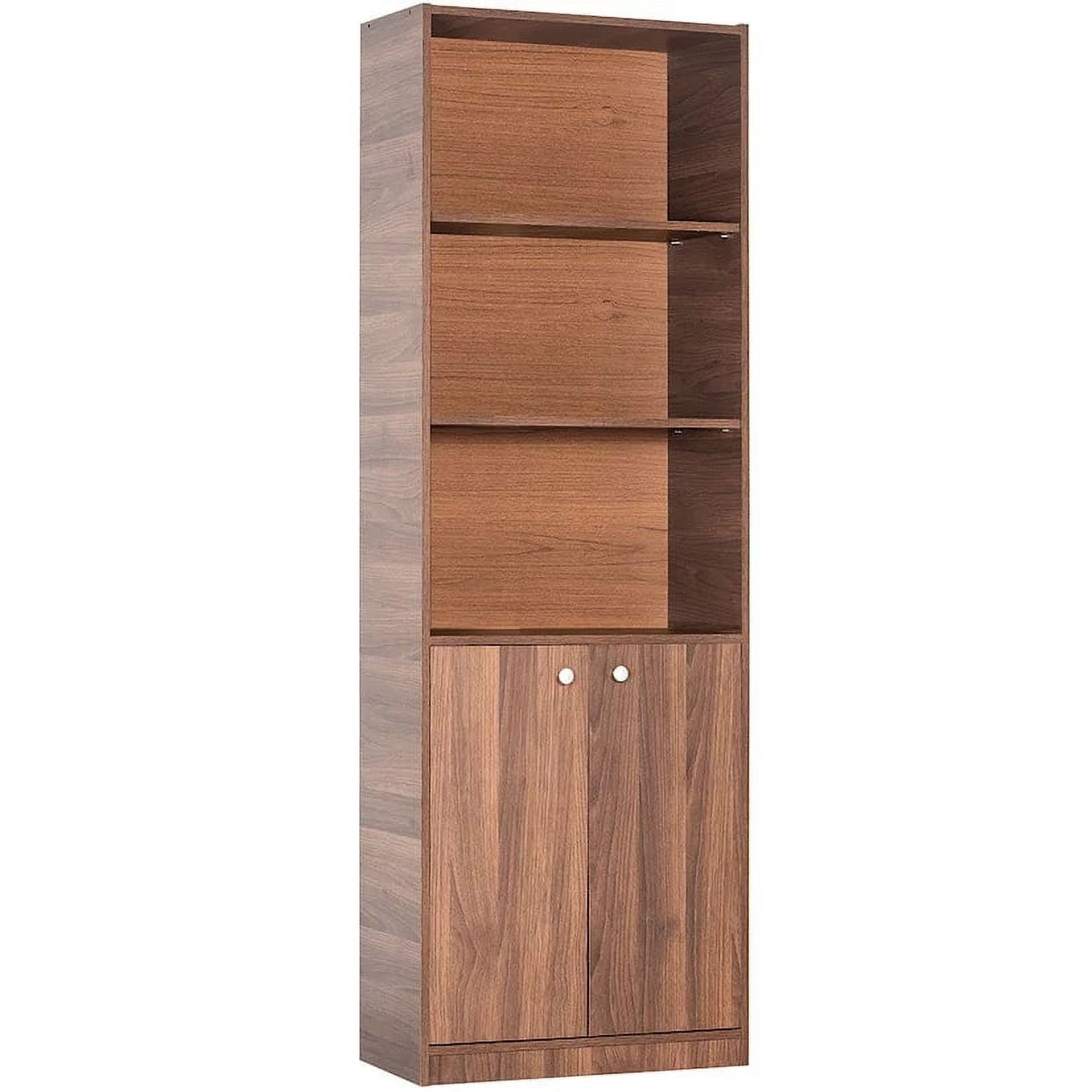 Mobikit - Estante 5 Niveles Con Puertas Nogal