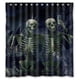 thumbnail image 1 of Cortina de ducha de baño con diseño de calaveras aterradoras, regalo de Halloween, juego de cortina de baño con ganchos, tamaño 66 x 72 pulgadas, 1 of 3