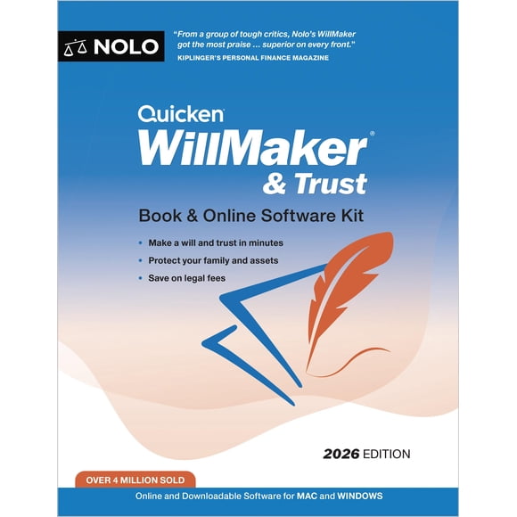 Kit de Libro y Software NOLO Quicken WillMaker & Trust 2026