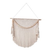 Magideal - Tapicería Tejida Hecha A Mano Adornos Para Colgar En La Pared Chic Arte De La Pared Telón De Fondo Decoración De La Pared Borlas Para La Sala De Estar