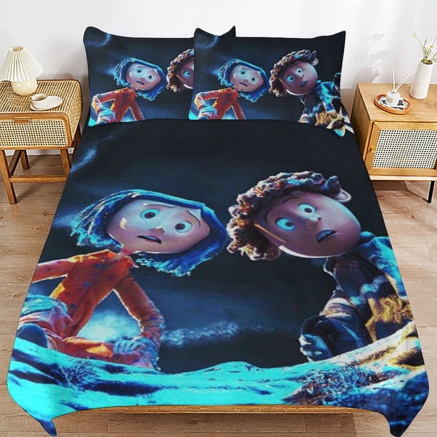 Coraline Duvet Cover Set 3 Piece Bedding Set Double Sided Printing Decorative Comforter Cover Set
