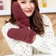 thumbnail image 2 of Guantes de invierno para mujer, guantes de punto con forro polar cálido, guantes de punto de lana doble, 2 of 5