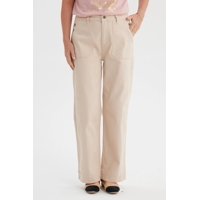 Fashionspark - Jeans Mujer Clásico Calce Recto Beige Claro