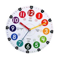 Magideal - Reloj De Aprendizaje Para Niños, Reloj Analógico Silencioso Para Niños, Reloj De Pared Educativo Para La Enseñanza, Para El Dormitorio De Los Profesor