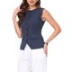 thumbnail image 4 of INSPIRE CHIC Chaleco de Traje a Rayas para Mujer Sin Mangas con Botones Chaleco Casual de Negocios L Azul Oscuro, 4 of 6