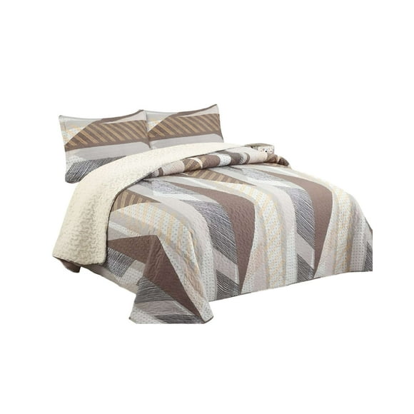 Quilt con sherpa plaza y media beige J3