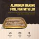 thumbnail image 2 of Juego de bandejas para hornear KitchenDance desechables de aluminio con tapa, paquete de 25, 2 of 9