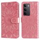thumbnail image 3 of Funda tipo cartera FOXDOCK para Realme C71 4G , diseño girasol en relieve, cuero PU, cierre magnético, soporte y tarjetero, 3 of 5