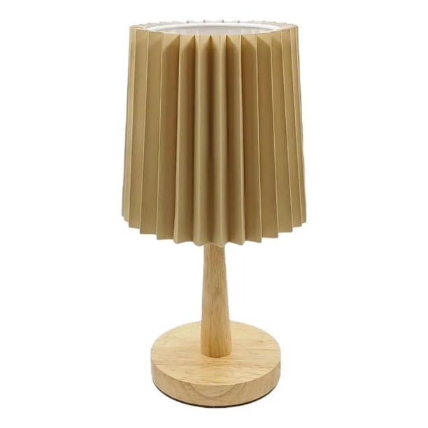 Lampara De Velador Lampara De Mesa Abanico Madera naranja