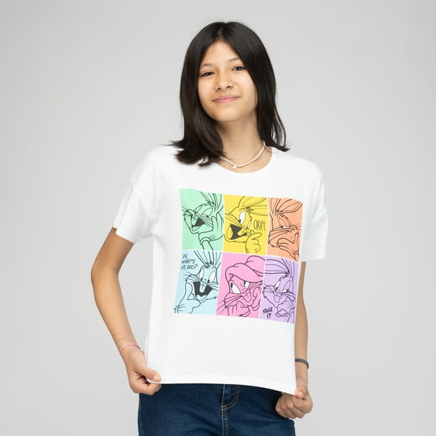 Polera Niña Looney tunes Multifaces Blanco Warner Bross