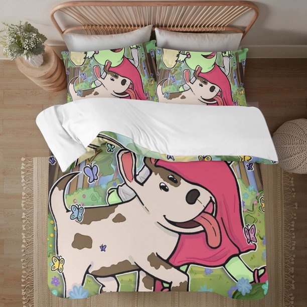 Nanalan 3-Piece Bedding Set For Kids Boys Girls Adult Cartoon Warm Cute Fashion Holiday Present Gift Bed Sheets