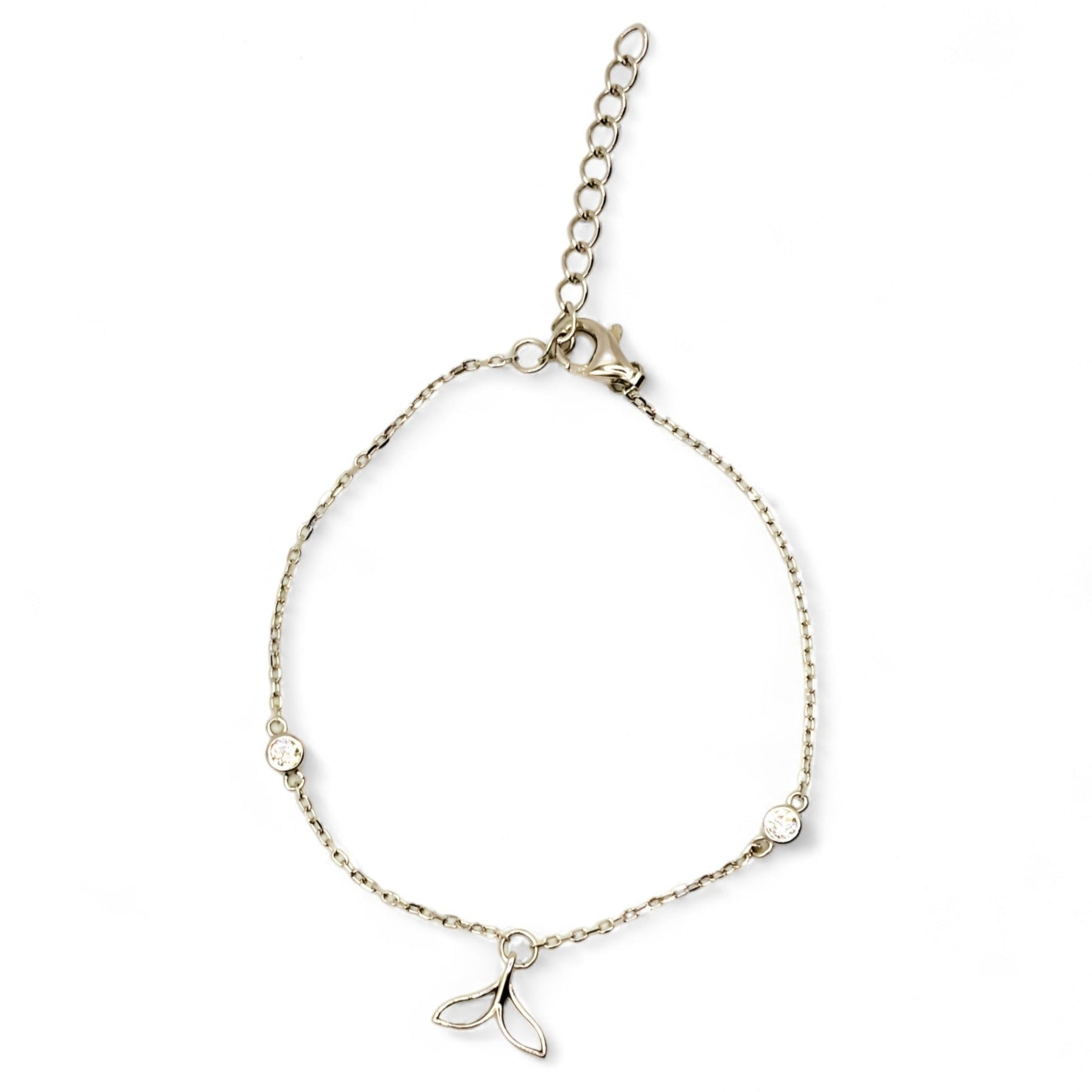 Tiana Joyas - Pulsera De Cola De Ballena Con Circones De Plata 925