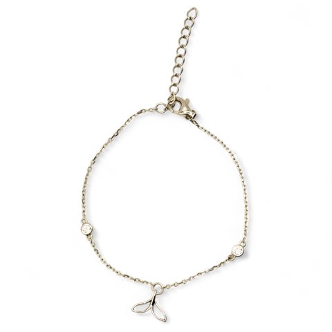 Tiana Joyas - Pulsera De Cola De Ballena Con Circones De Plata 925