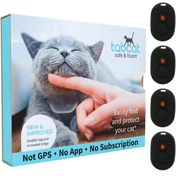 Rastreador de Gatos TabCat Homing Tags Pack de 4, Alcance 150 m, Sin Cuota